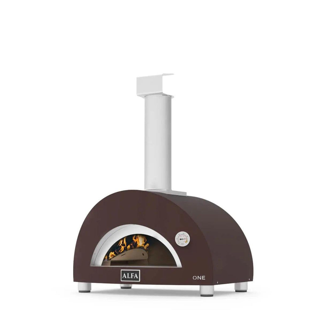 Alfa Compact Wood-Fired Pizza Oven, Stainless Steel with Pyrometer and Mini Peel
