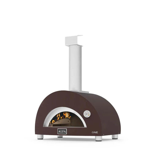 Alfa Compact Wood-Fired Pizza Oven, Stainless Steel with Pyrometer and Mini Peel
