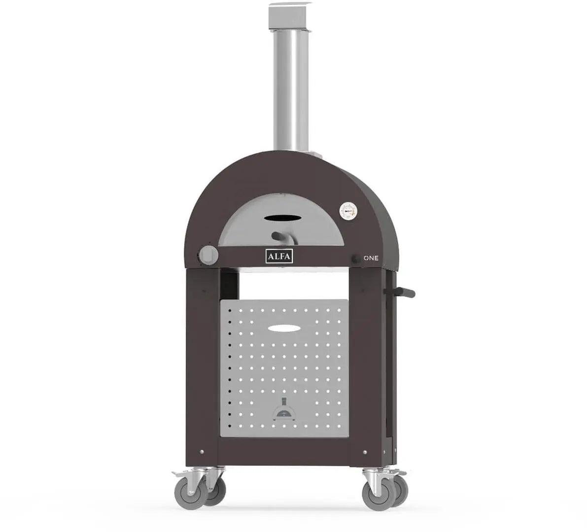 Alfa Compact Wood-Fired Pizza Oven, Stainless Steel with Pyrometer and Mini Peel