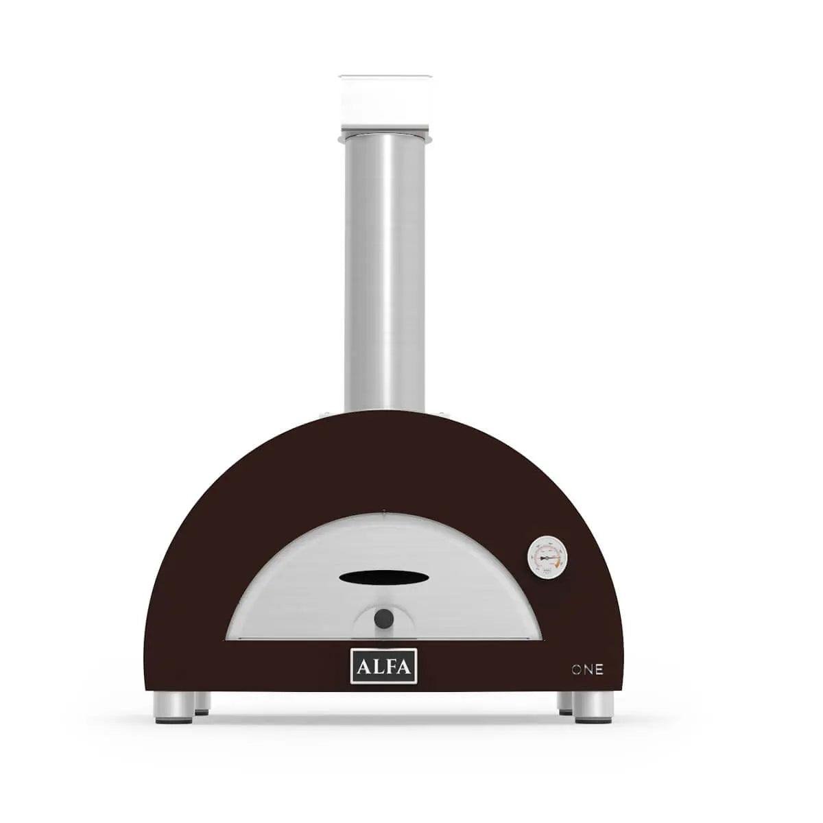 Alfa Compact Wood-Fired Pizza Oven, Stainless Steel with Pyrometer and Mini Peel