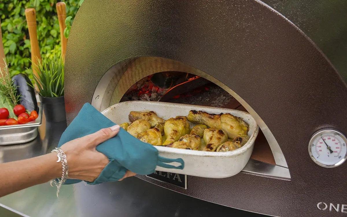 Alfa Compact Wood-Fired Pizza Oven, Stainless Steel with Pyrometer and Mini Peel
