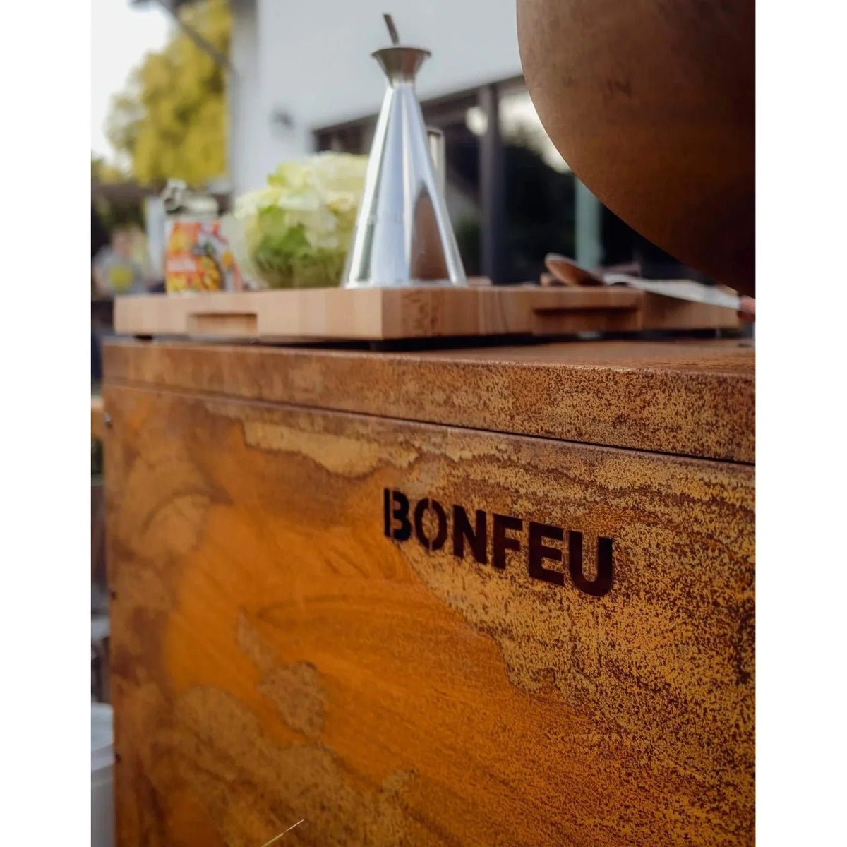 BonFeu BonBiza Island Plancha Grill Outdoor Kitchen, Corten Steel