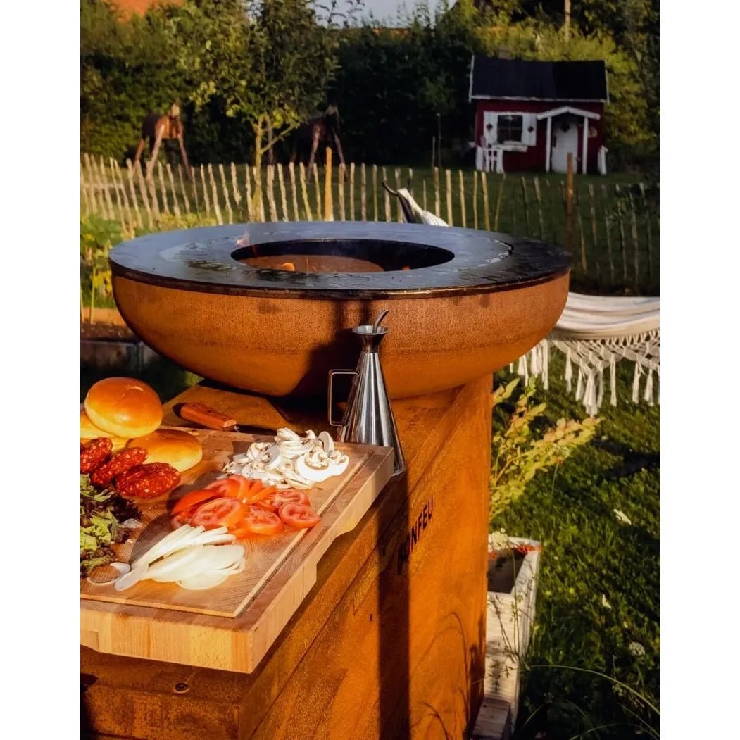 BonFeu BonBiza Island Plancha Grill Outdoor Kitchen, Corten Steel