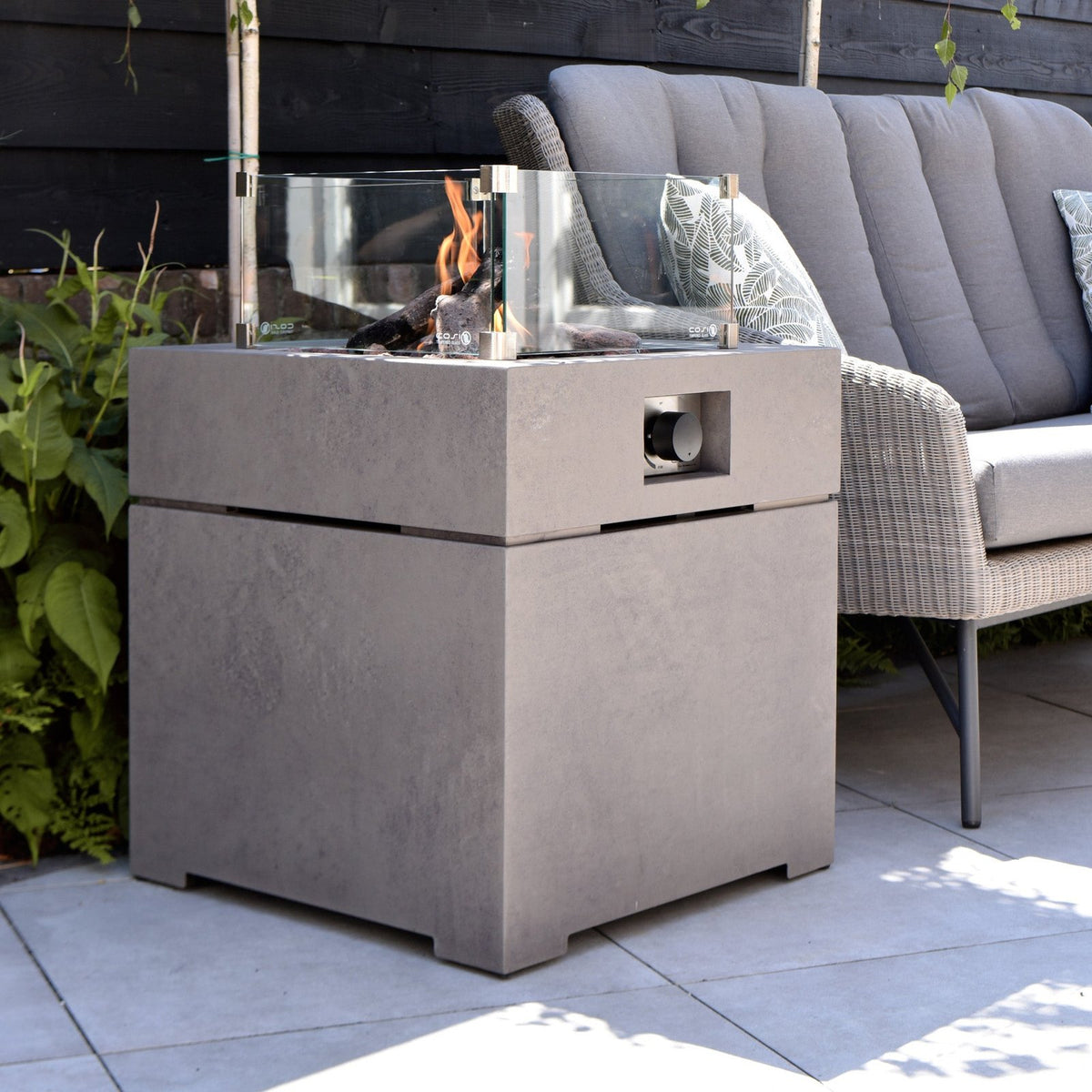 Cosi Cosibrixx 60 Compact Gas Fire Pit, Concrete Effect