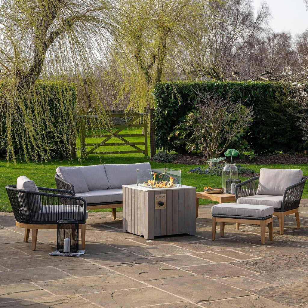 Cosi Cosicube 70 Wood-Clad Gas Fire Pit, Grey Wash