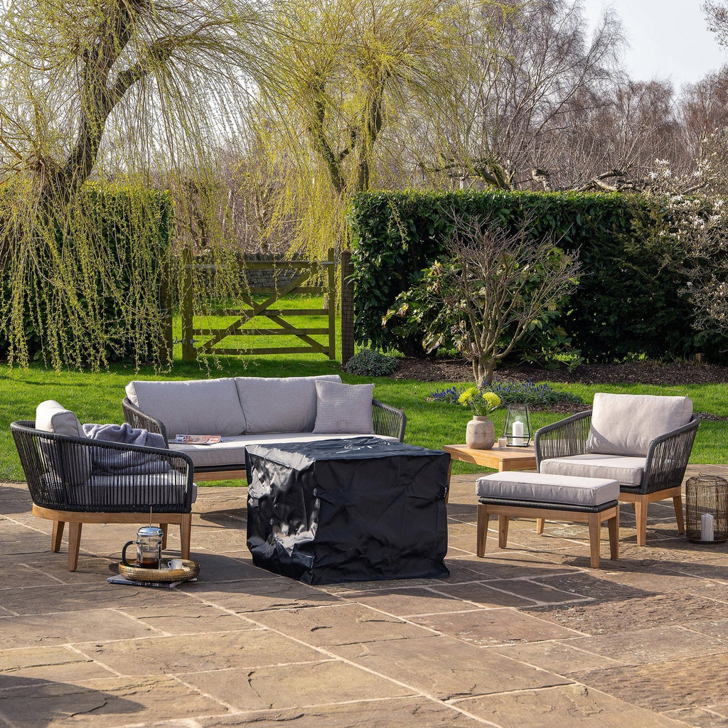 Cosi Cosicube 70 Wood-Clad Gas Fire Pit, Grey Wash