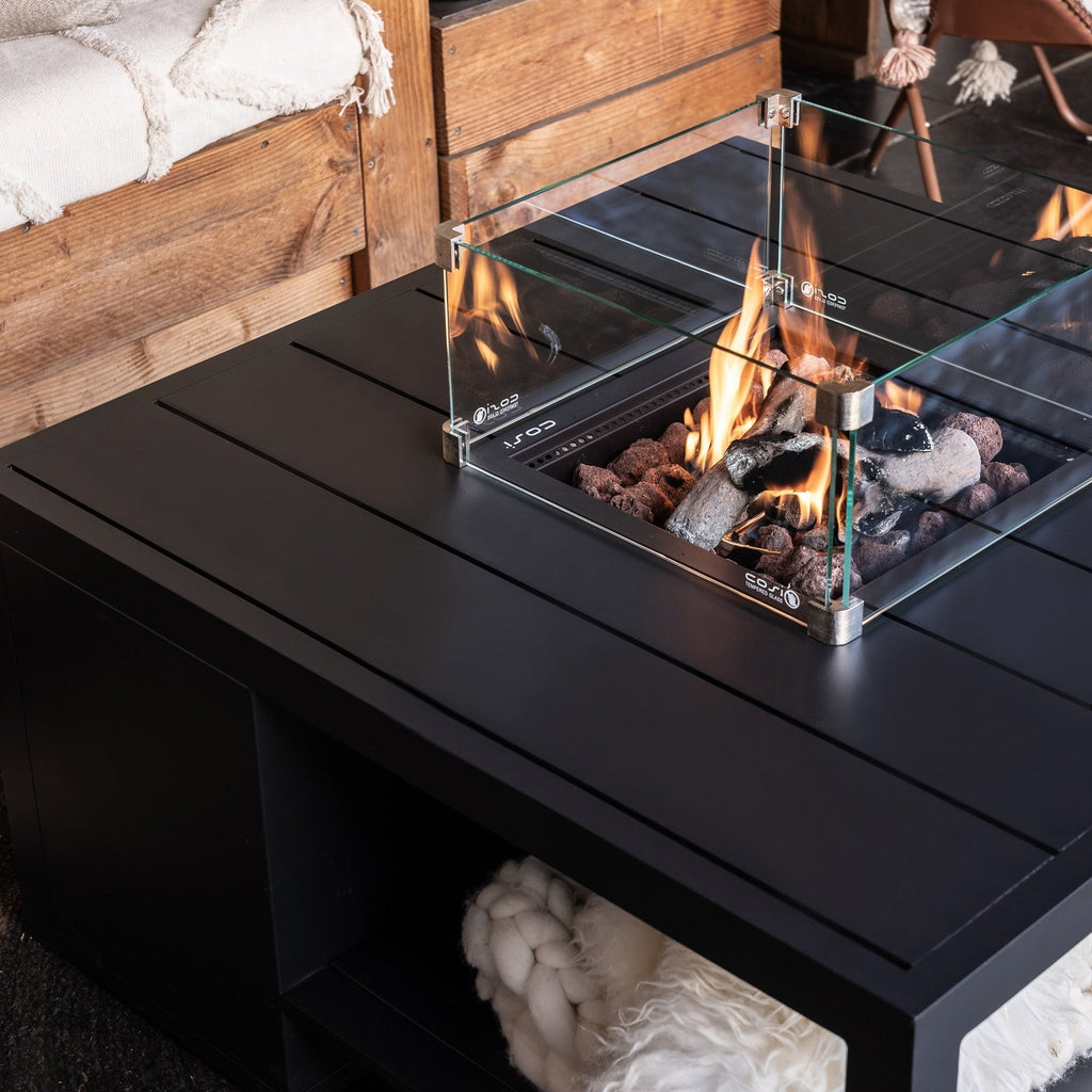 Cosi Cosiflow 100 Square Aluminium Gas Fire Pit Table, Anthracite