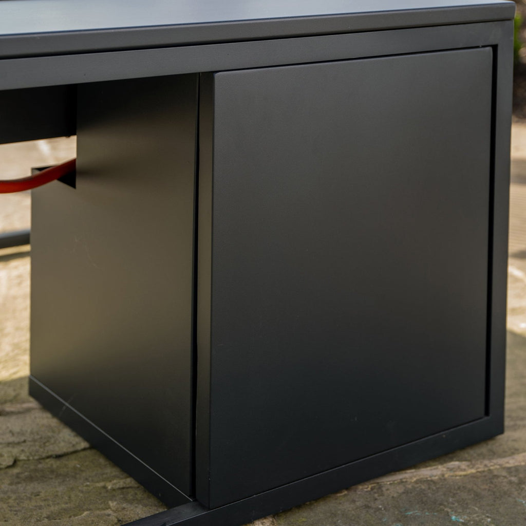 Cosi Cosiloft 100 Square Gas Fire Pit Coffee Table, Black Frame with Grey Top