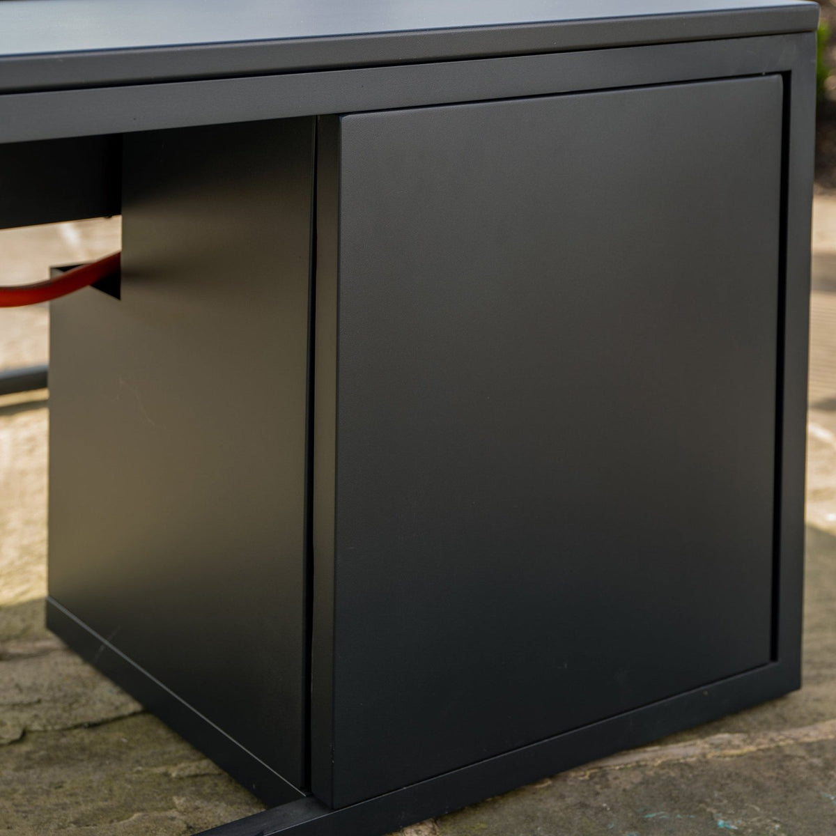 Cosi Cosiloft 100 Square Gas Fire Pit Coffee Table, Black Frame with Grey Top