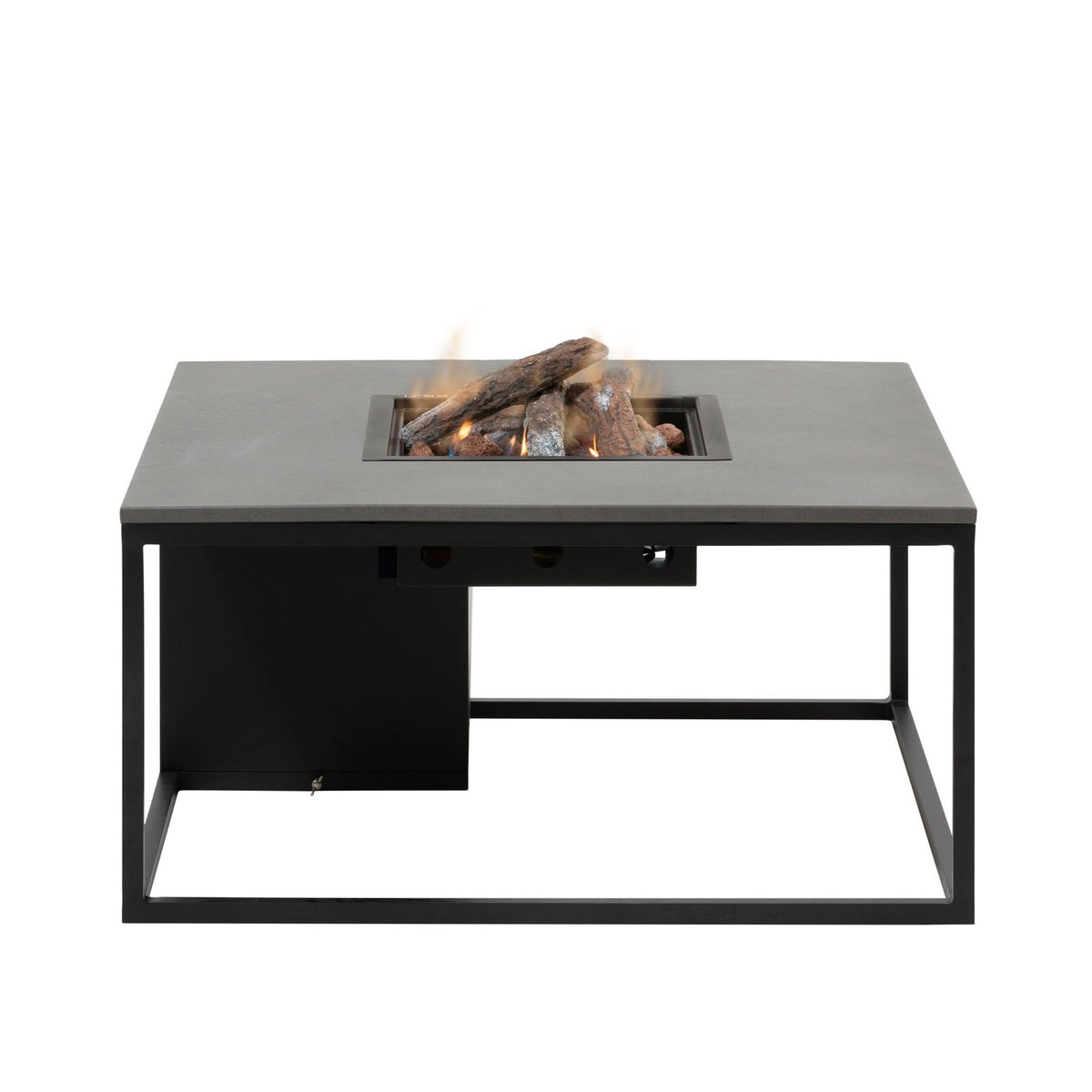 Cosi Cosiloft 100 Square Gas Fire Pit Coffee Table, Black Frame with Grey Top