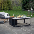 Cosi Cosiloft 120 Rectangular Gas Fire Pit Coffee Table, Black Frame with Concrete-Effect Top