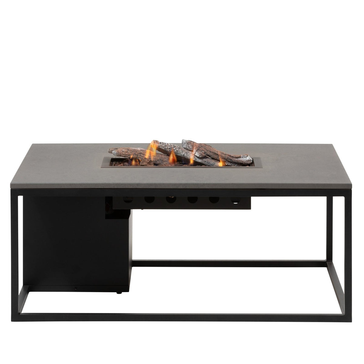 Cosi Cosiloft 120 Rectangular Gas Fire Pit Coffee Table, Black Frame with Concrete-Effect Top