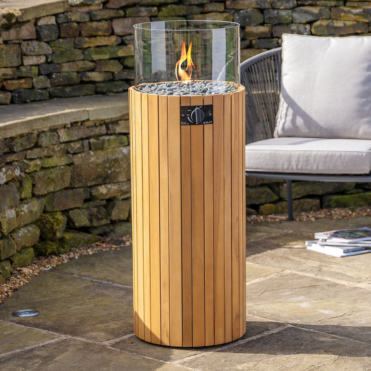 Cosi Cosiscoop Gas Pillar Lantern, Teak