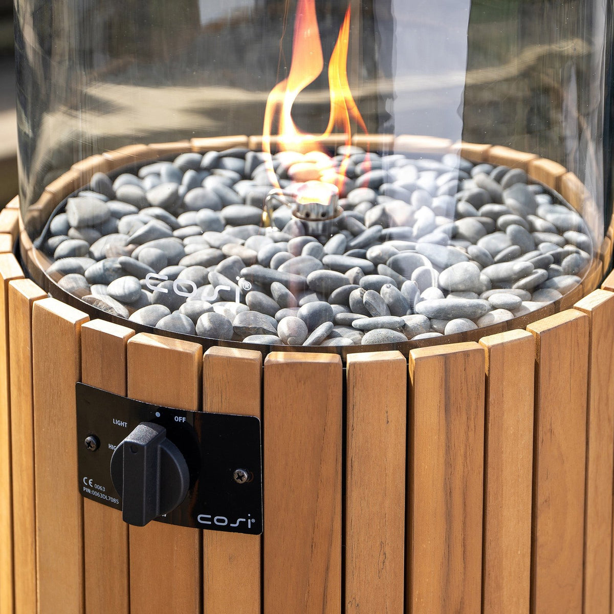 Cosi Cosiscoop Gas Pillar Lantern, Teak