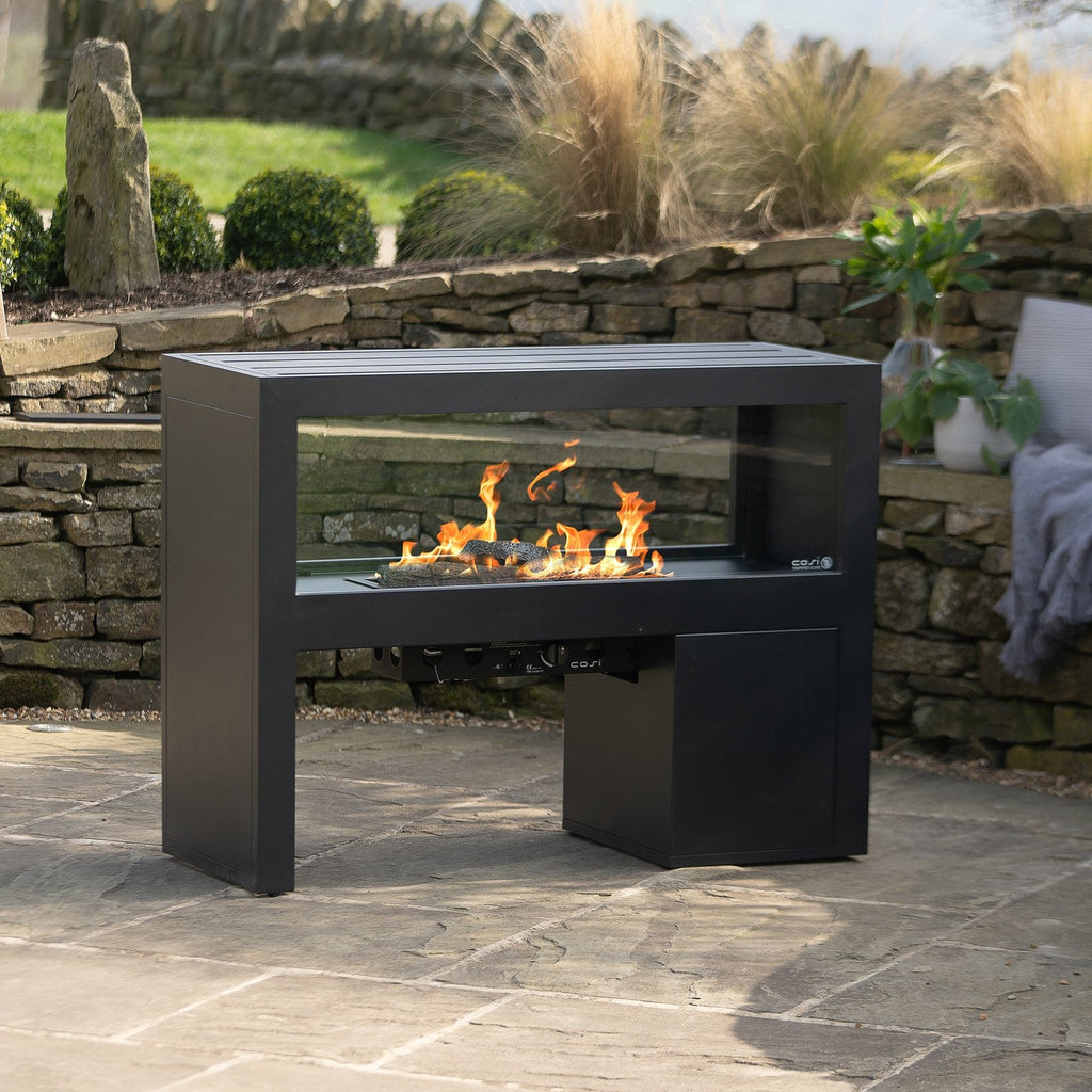 Cosi Cosivista 120 Outdoor Gas Fireplace, Black Aluminium