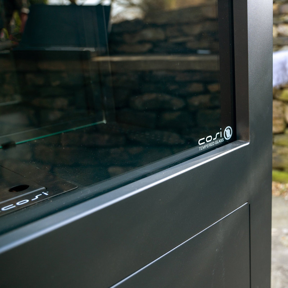 Cosi Cosivista 120 Outdoor Gas Fireplace, Black Aluminium