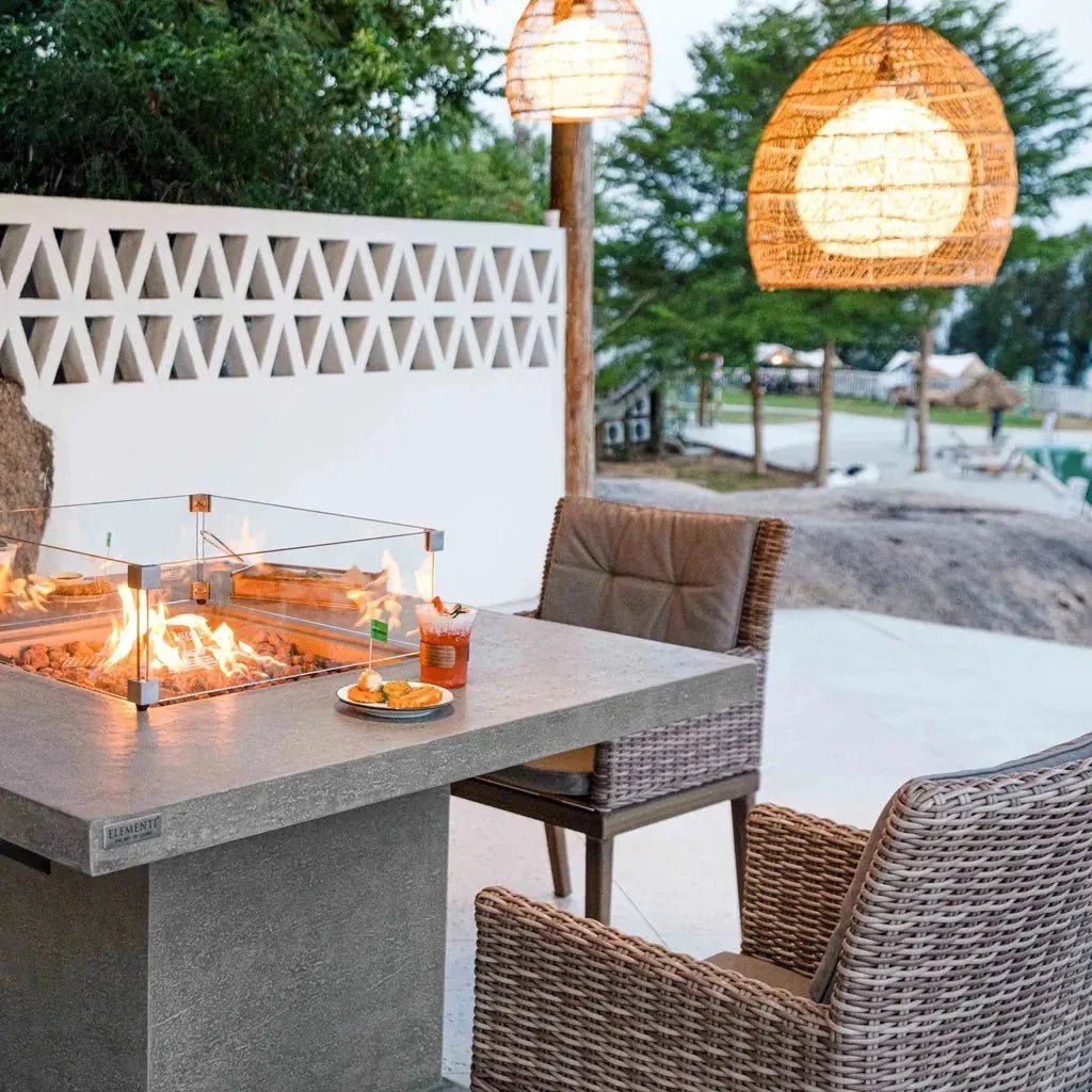 Elementi Birmingham Square Gas Fire Pit Dining Table 13.2 kW