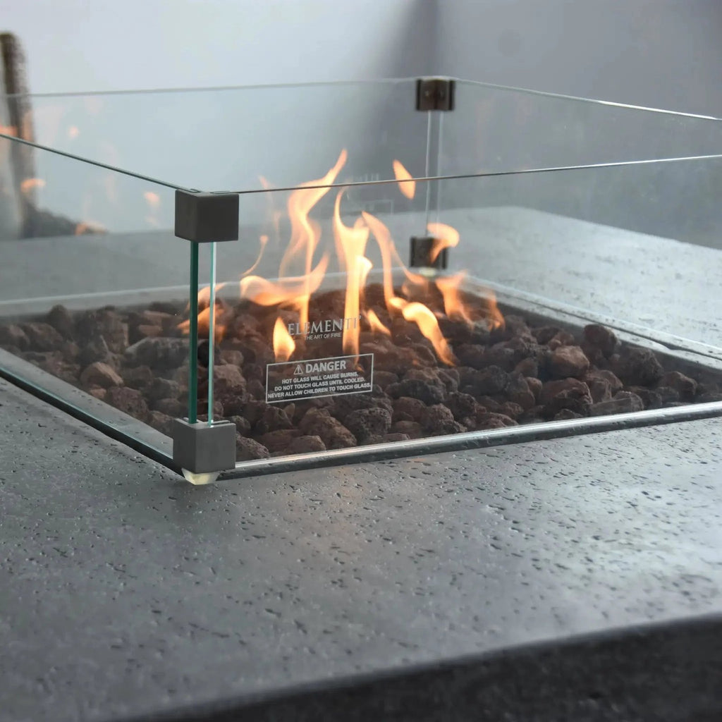 Elementi Birmingham Square Gas Fire Pit Dining Table 13.2 kW