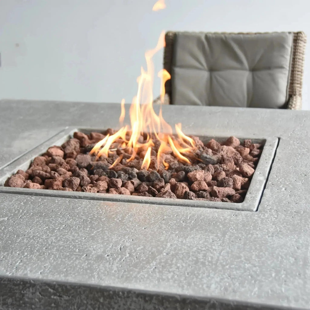 Elementi Birmingham Square Gas Fire Pit Dining Table 13.2 kW