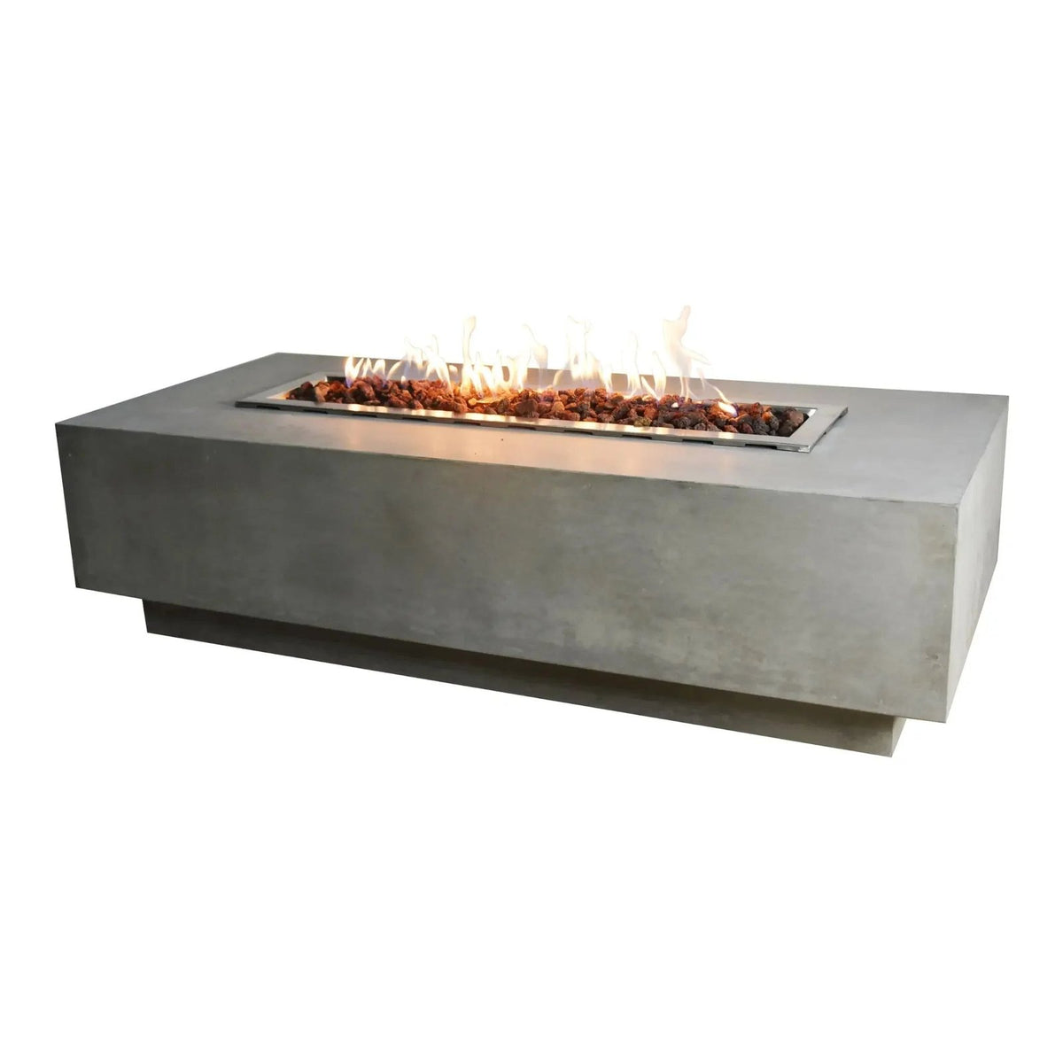 Elementi Granville Rectangular Gas Fire Pit Table 13.2 kW, Light Grey