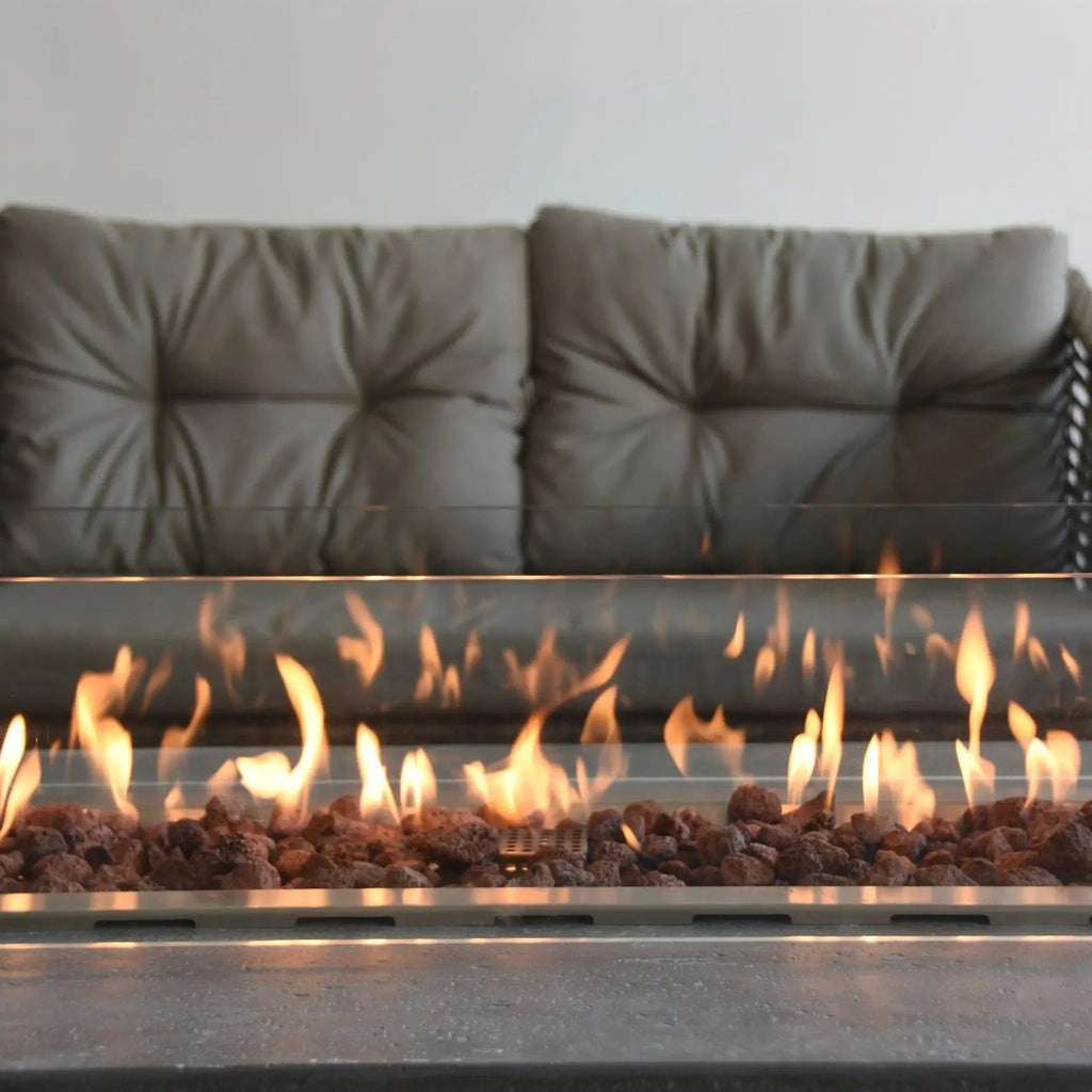 Elementi Kingsale Rectangular Gas Fire Pit Table 13.2 kW, Light Grey