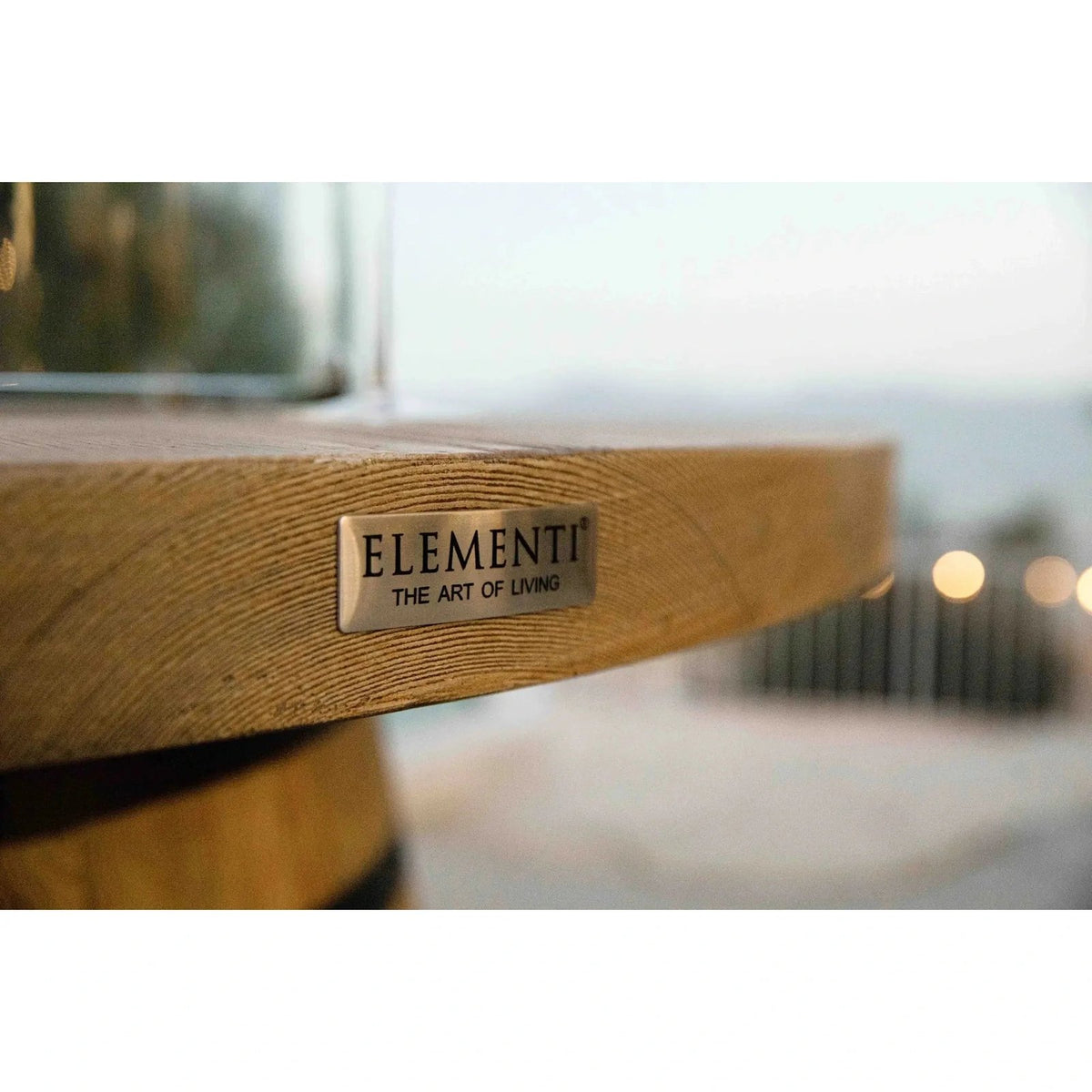 Elementi Lafite Barrel-Style Gas Fire Pit Bar Table 13.2 kW