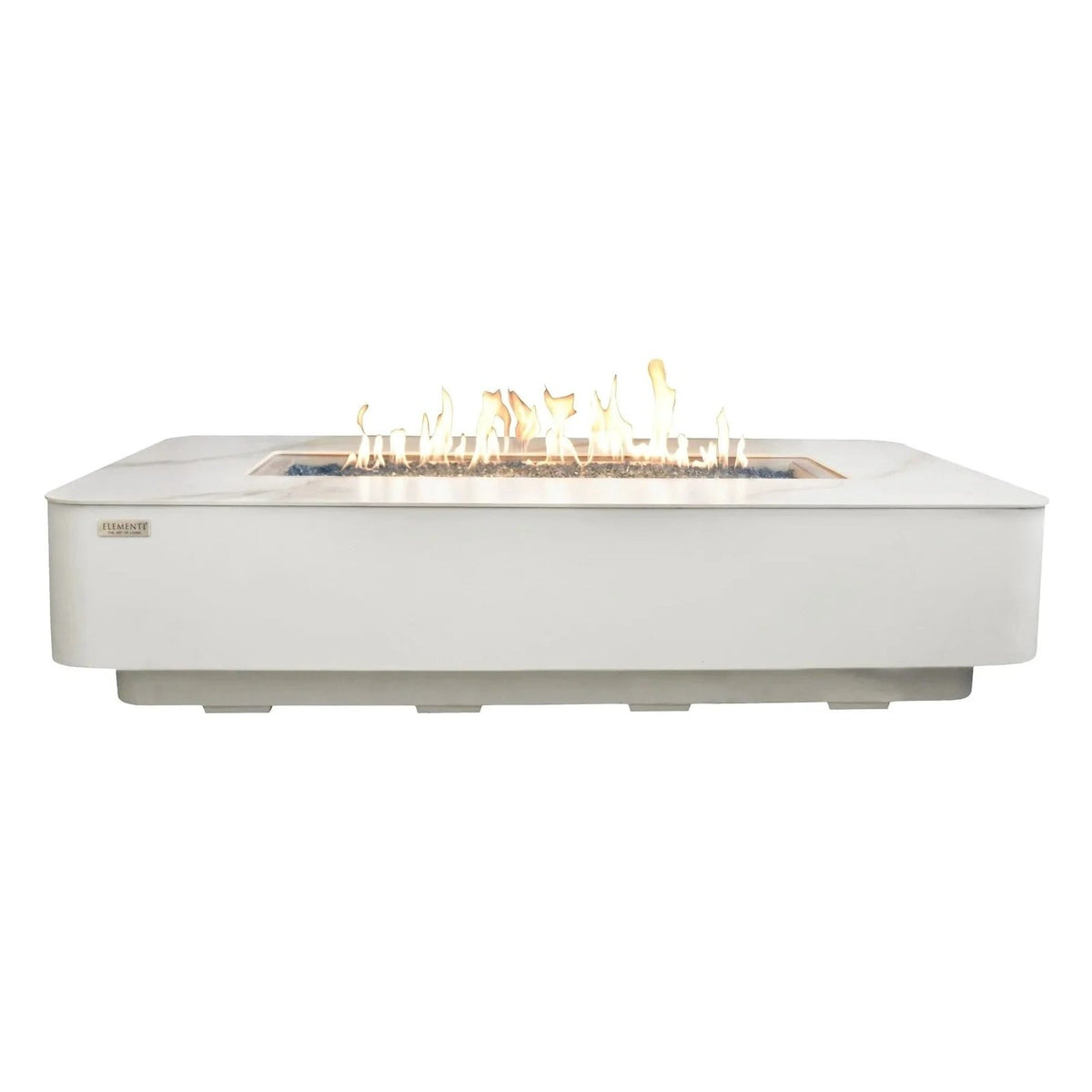Elementi Plus Athens Rectangular Gas Fire Pit Table 16 kW, Marble Porcelain Top