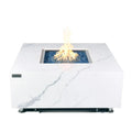 Elementi Plus Bianco Square Gas Fire Pit Table 16 kW, Marble Porcelain Top