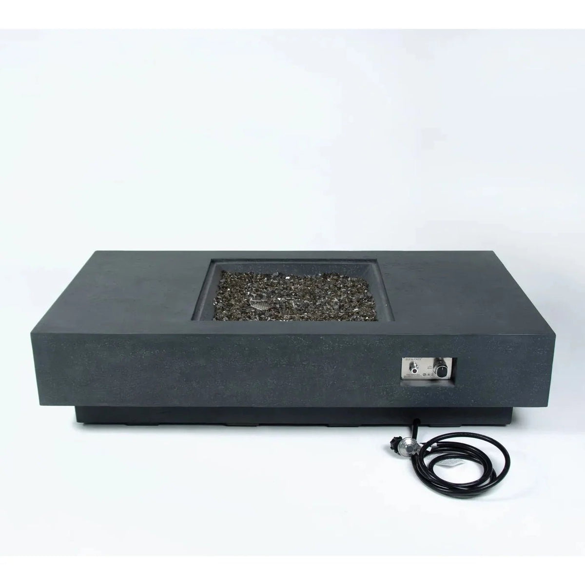 Elementi Plus Cannes Rectangular Gas Fire Pit Table 16 kW, Dark Grey