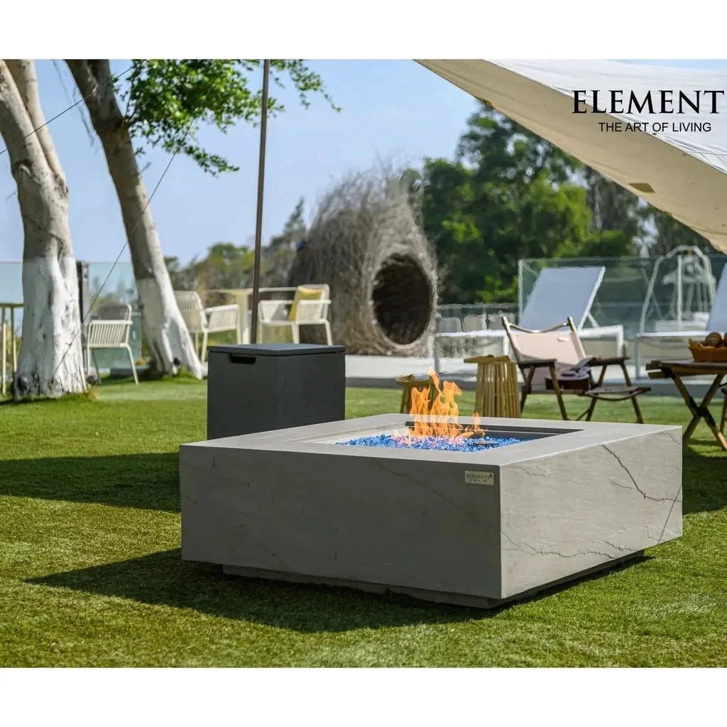 Elementi Plus Capertee Square Gas Fire Pit Table 16 kW, Space Grey