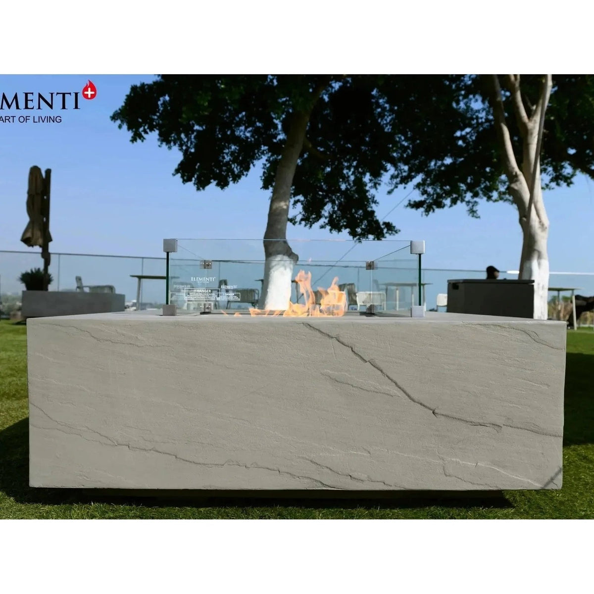 Elementi Plus Capertee Square Gas Fire Pit Table 16 kW, Space Grey