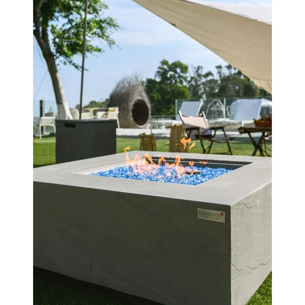 Elementi Plus Capertee Square Gas Fire Pit Table 16 kW, Space Grey