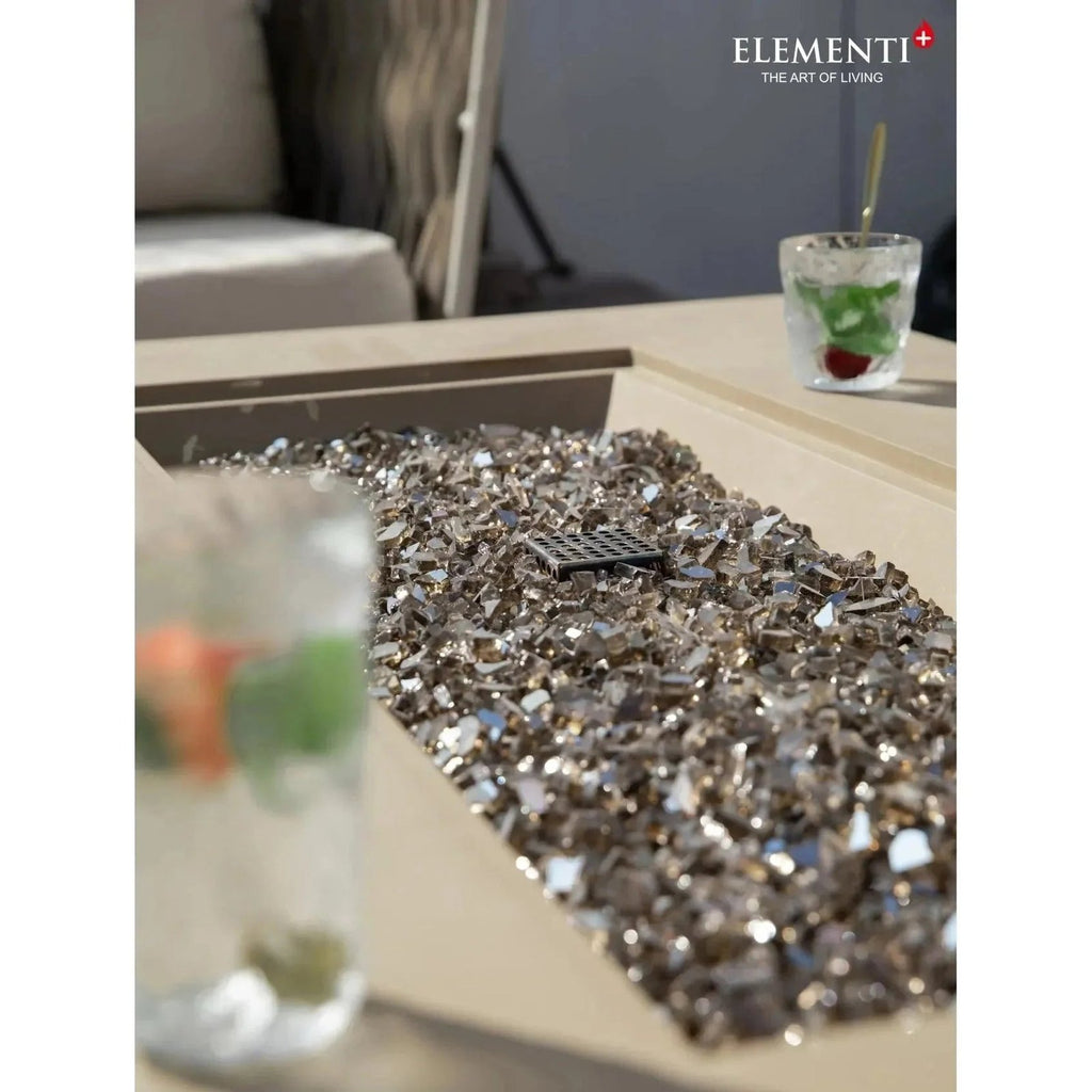 Elementi Plus Colorado Rectangular Gas Fire Pit Table 16 kW, Sunlight Yellow