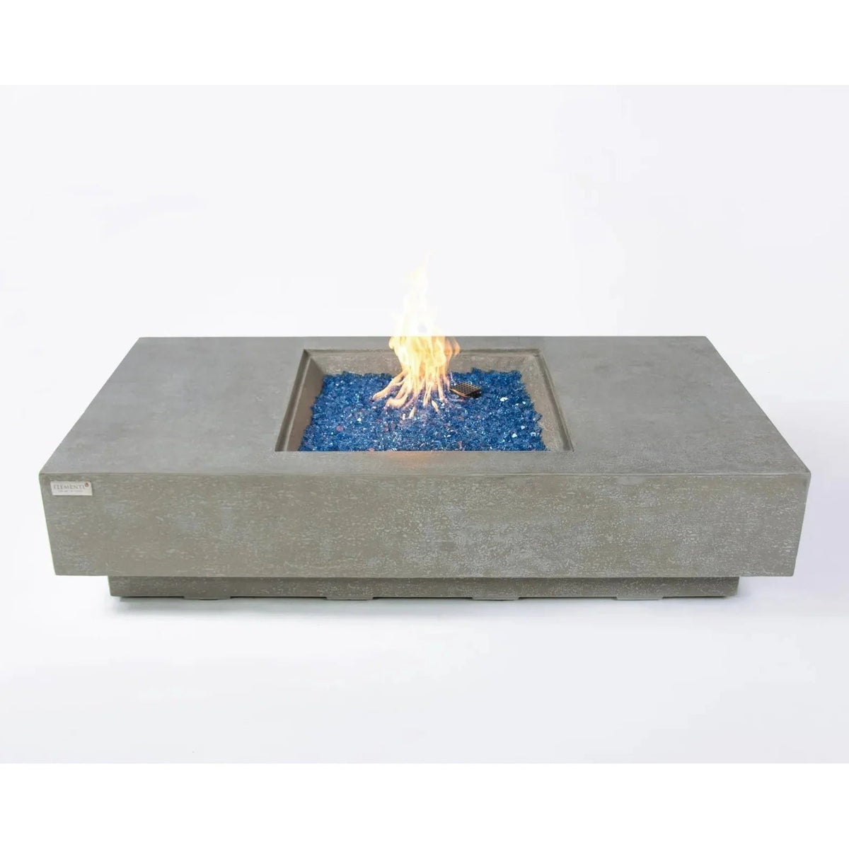 Elementi Plus Monte Carlo Rectangular Gas Fire Pit Table 16 kW, Light Grey