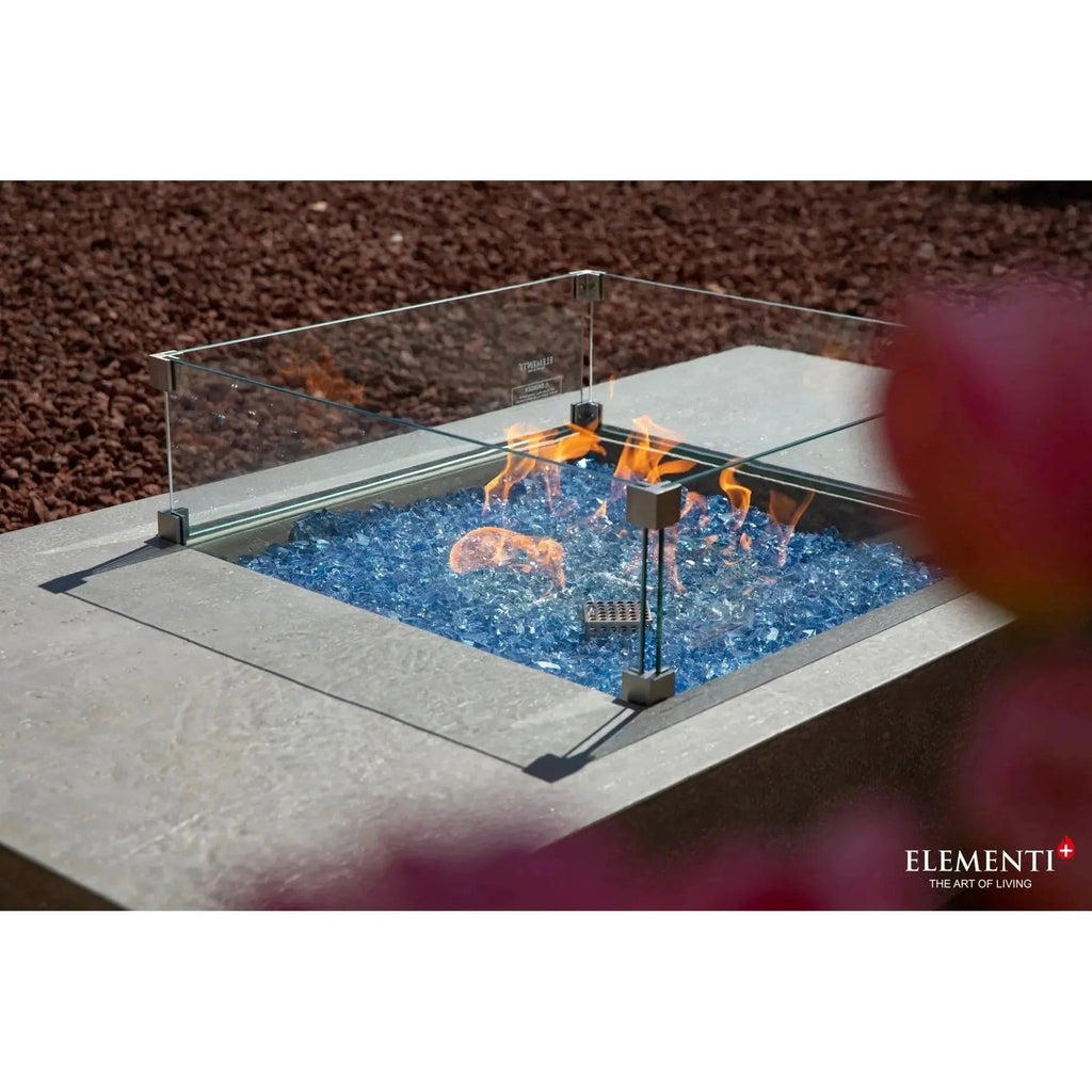 Elementi Plus Monte Carlo Rectangular Gas Fire Pit Table 16 kW, Light Grey