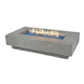 Elementi Plus Riviera Rectangular Gas Fire Pit Table 16 kW, Light Grey