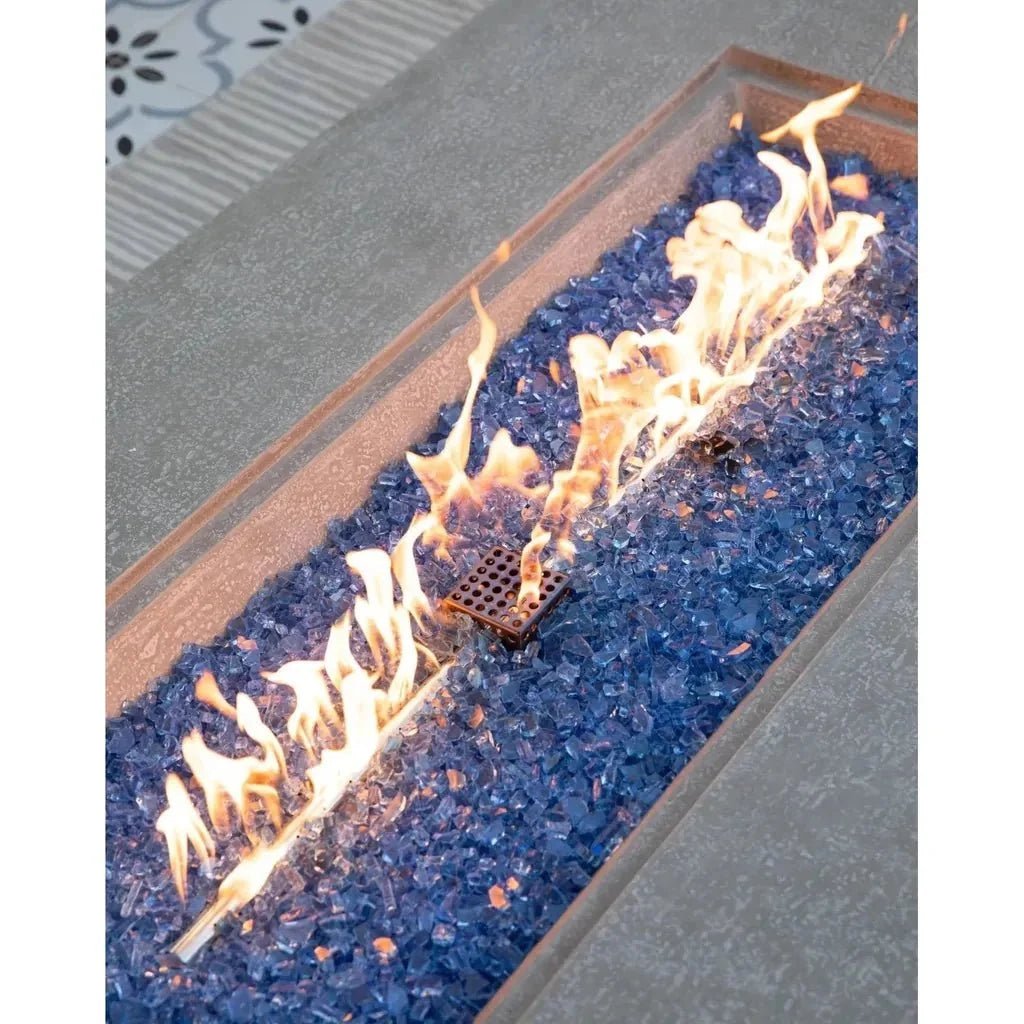 Elementi Plus Riviera Rectangular Gas Fire Pit Table 16 kW, Light Grey