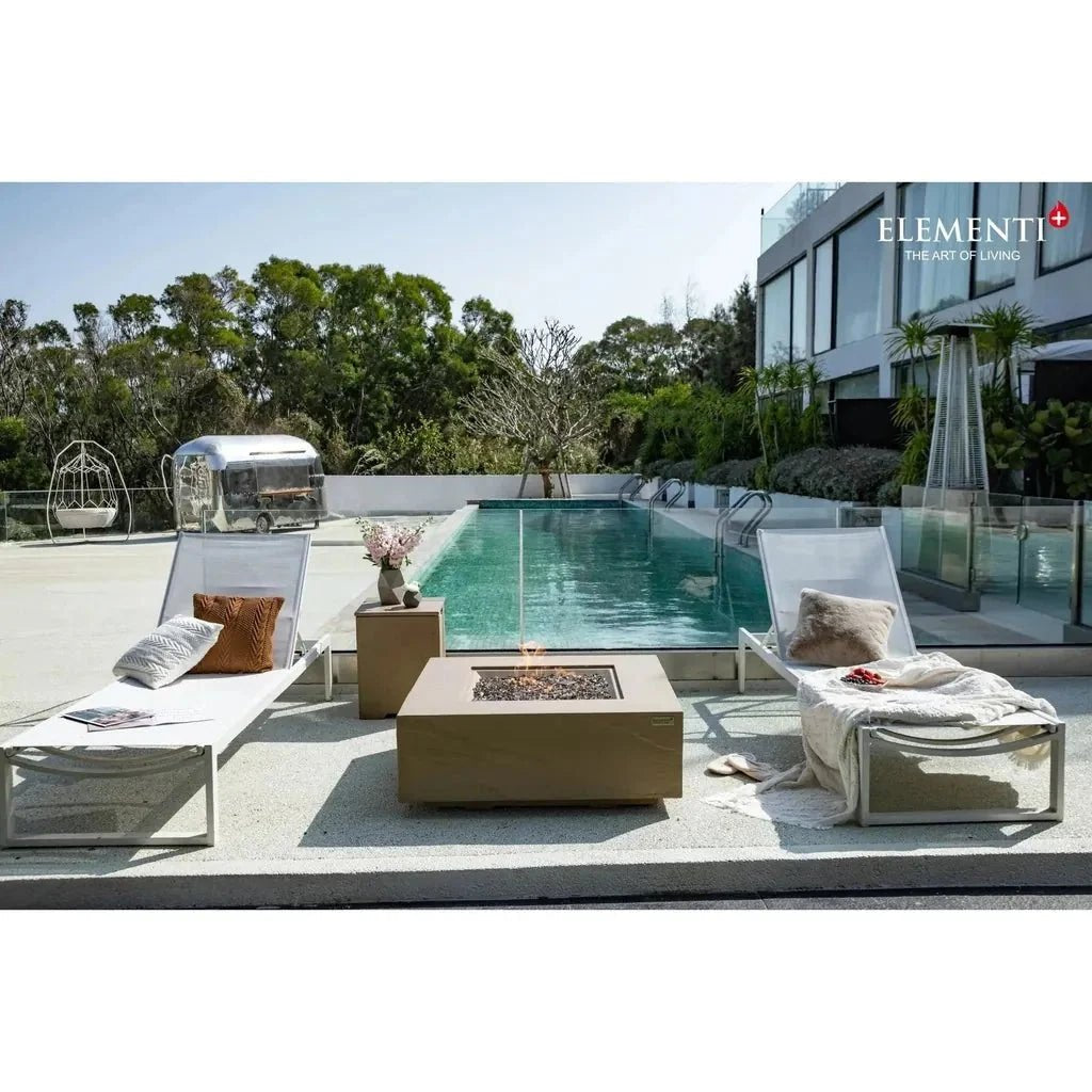 Elementi Plus Uluru Square Gas Fire Pit Table 16 kW, Sunlight Yellow