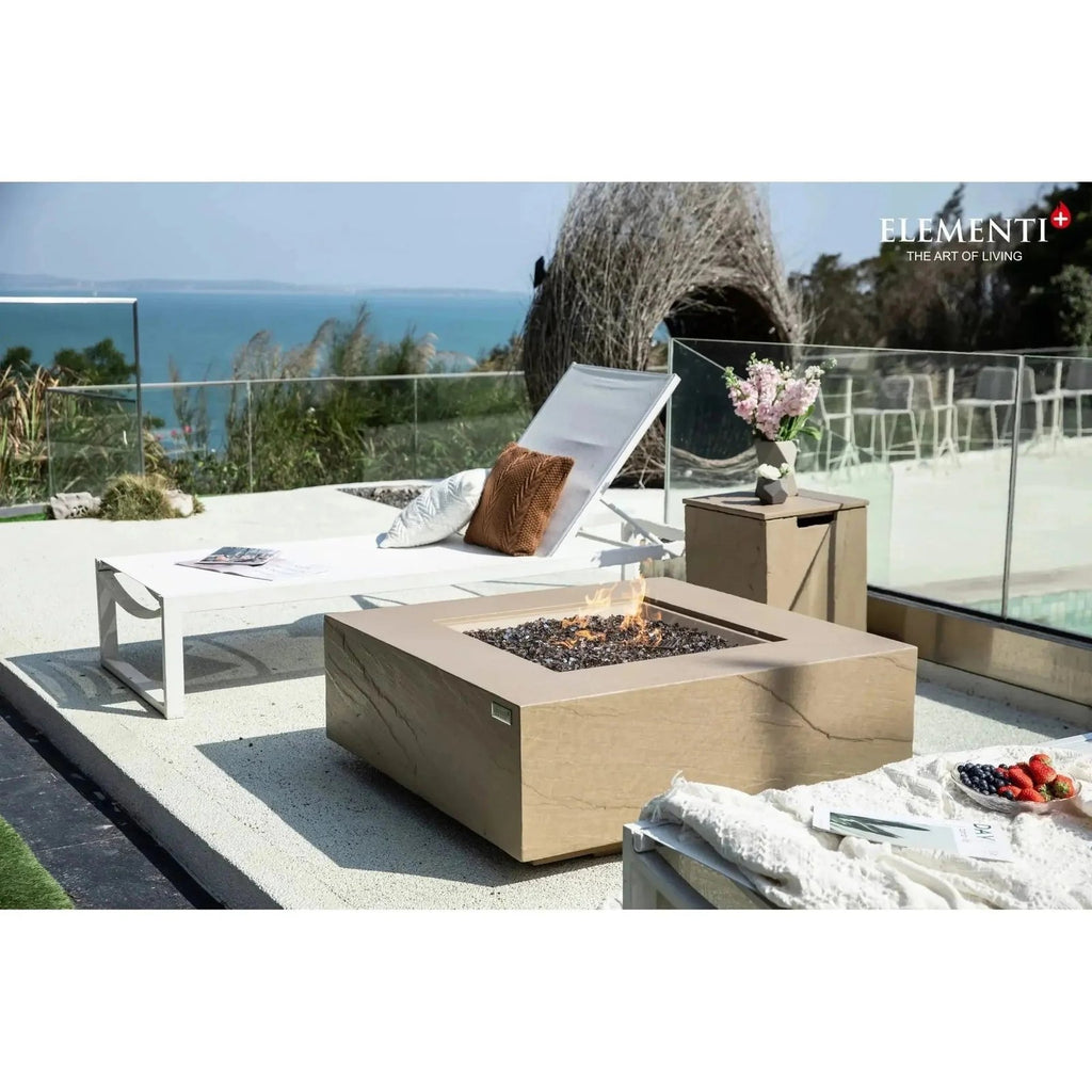 Elementi Plus Uluru Square Gas Fire Pit Table 16 kW, Sunlight Yellow