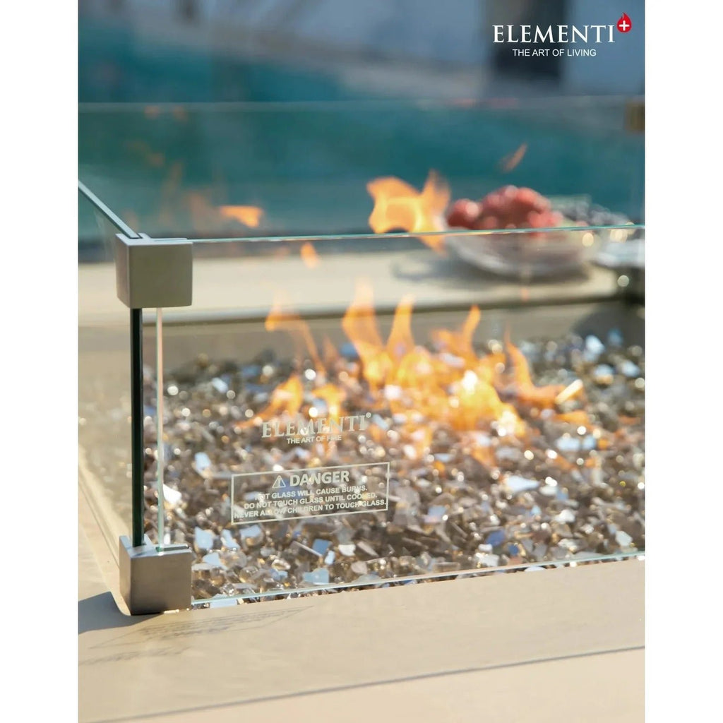 Elementi Plus Uluru Square Gas Fire Pit Table 16 kW, Sunlight Yellow