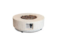 Happy Cocooning Estate Round 76 Gas Fire Pit Table, Stone-Look Composite, 13.5 kW