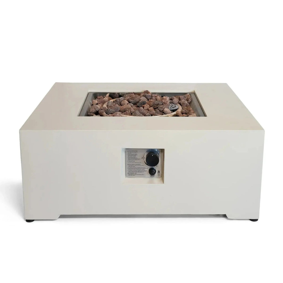 Happy Cocooning Estate Square 88 Gas Fire Pit Table, Stone-Look Composite, 16.5 kW
