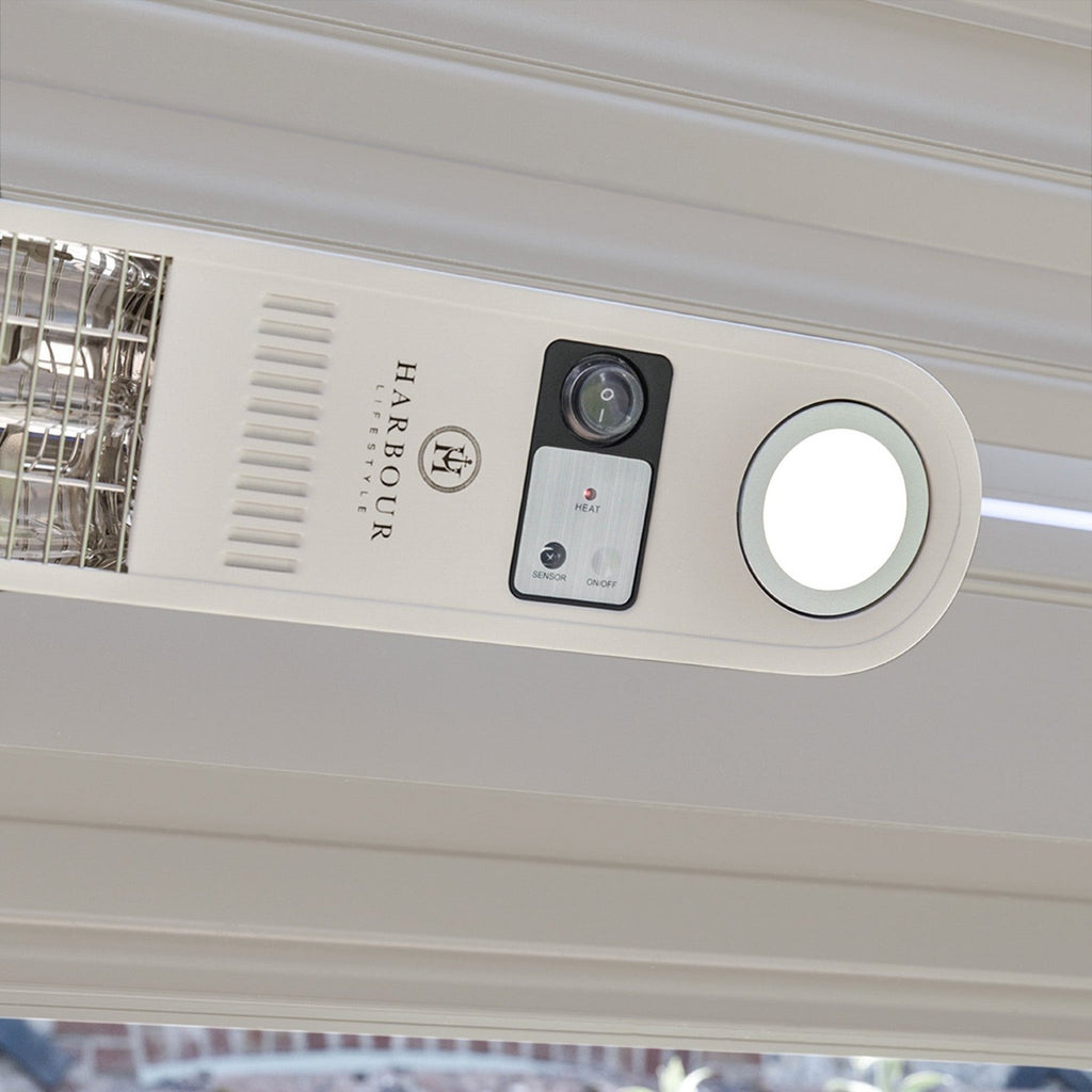 Harbour Lifestyle PergoSTET Pergola Patio Heater with WiFi, Bluetooth & Light, Latte