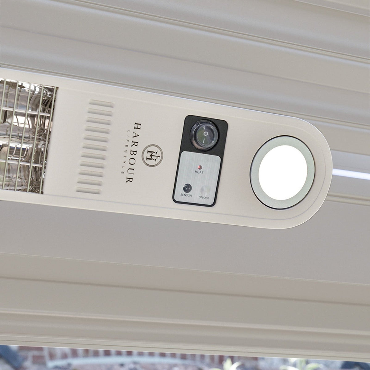 Harbour Lifestyle PergoSTET Pergola Patio Heater with WiFi, Bluetooth & Light, Latte