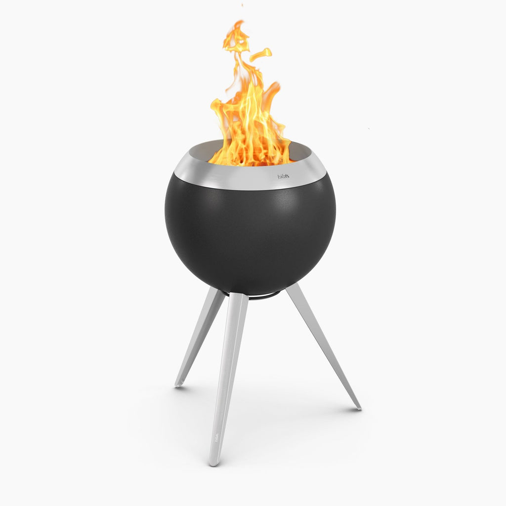 Höfats MOON 45 Wood & Pellet Fire Bowl with High Stand, Black