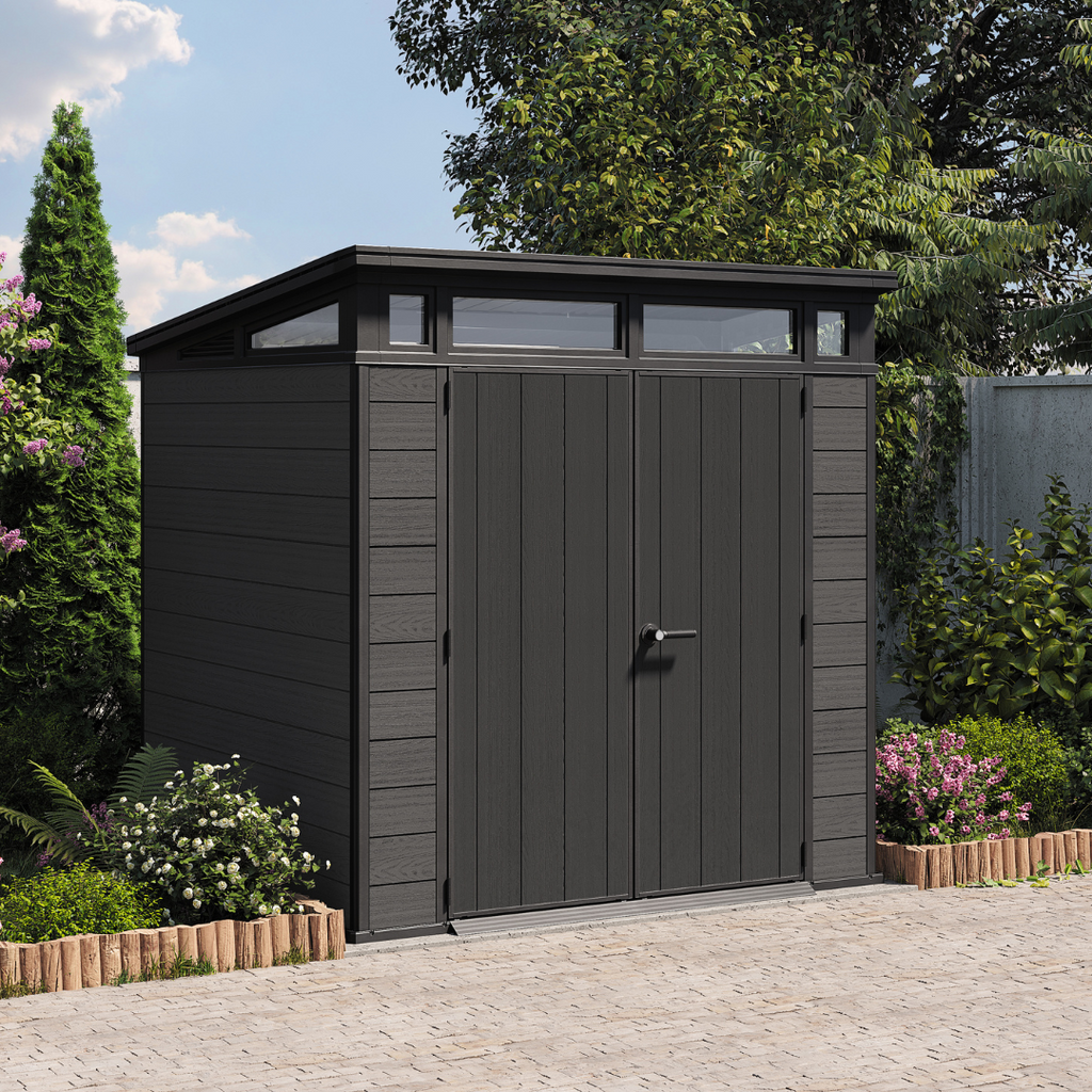Keter Cortina 7x7 ft (2.1 x 2.1 m) Resin Garden Shed with Floor