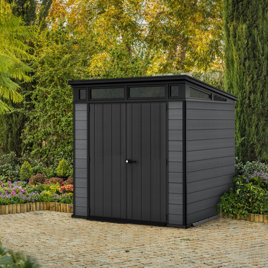 Keter Cortina 7x7 ft (2.1 x 2.1 m) Resin Garden Shed with Floor