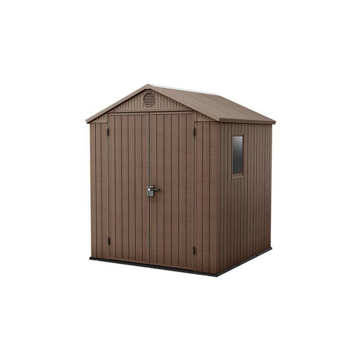 Keter Darwin 6x6 ft Apex Plastic Garden Storage Shed, Brown