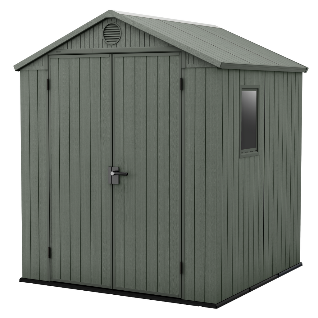 Keter Darwin 6x6 ft (1.9 x 1.8 m) Resin Garden Shed, Green