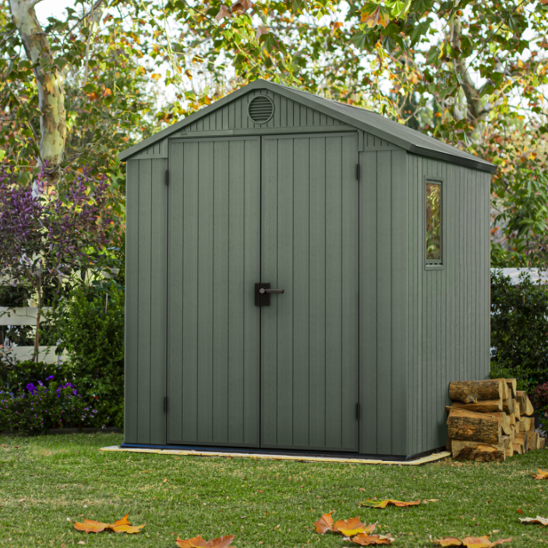 Keter Darwin 6x6 ft (1.9 x 1.8 m) Resin Garden Shed, Green